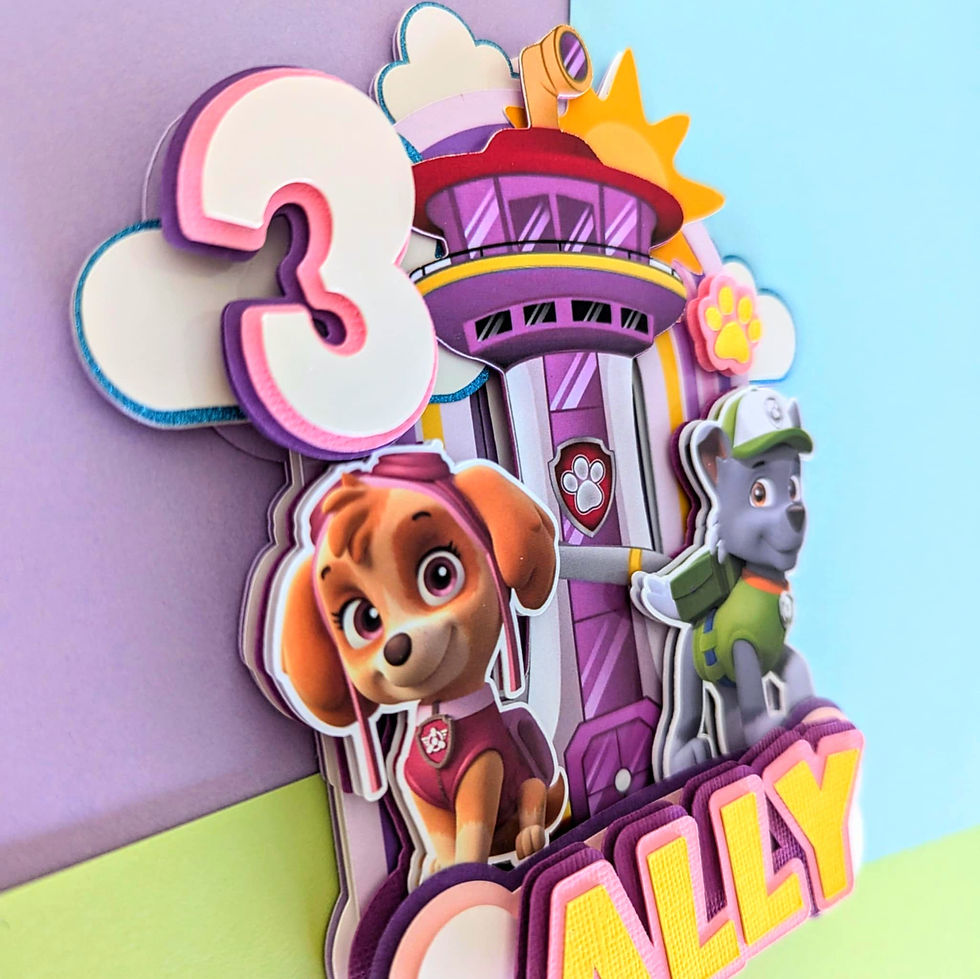 Thumbnail: Dog & Rainbow Cake Topper 