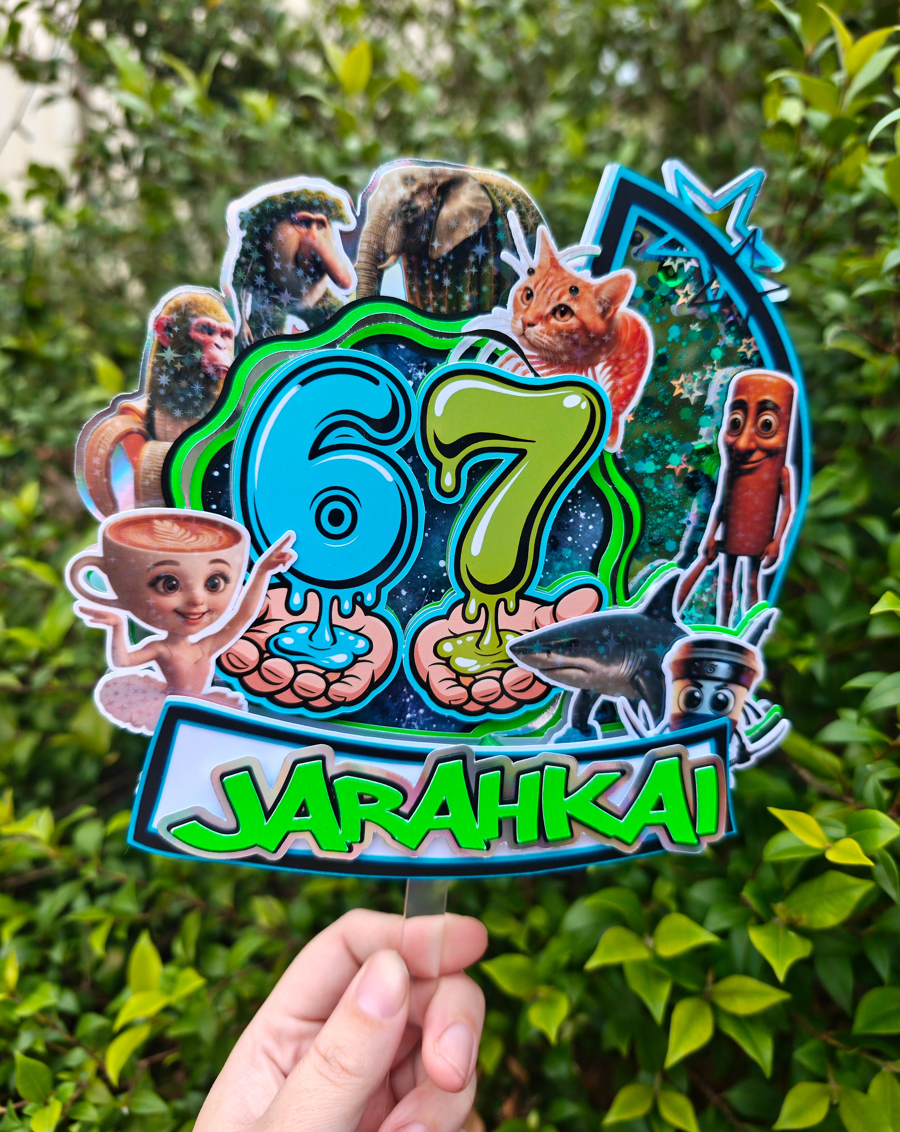 Italian Brainrot/ 67 Cake Topper