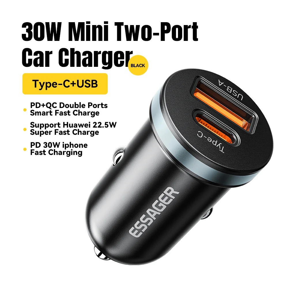 30W USB C Car Charger Type C Quick Charger PD QC 3.0 SCP 5A Fast Charging 