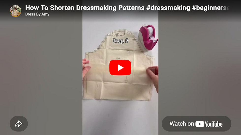 Shortening a dressmaking pattern