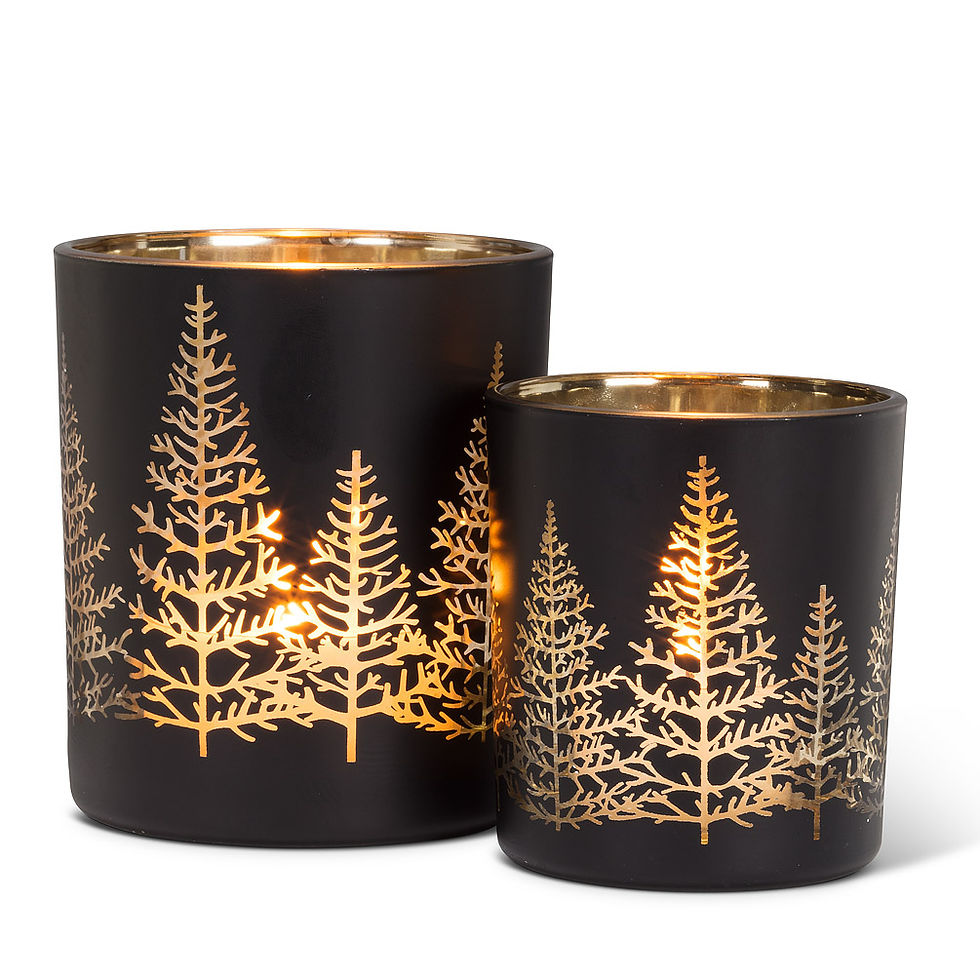 Black & Gold Tree Tealight Holder