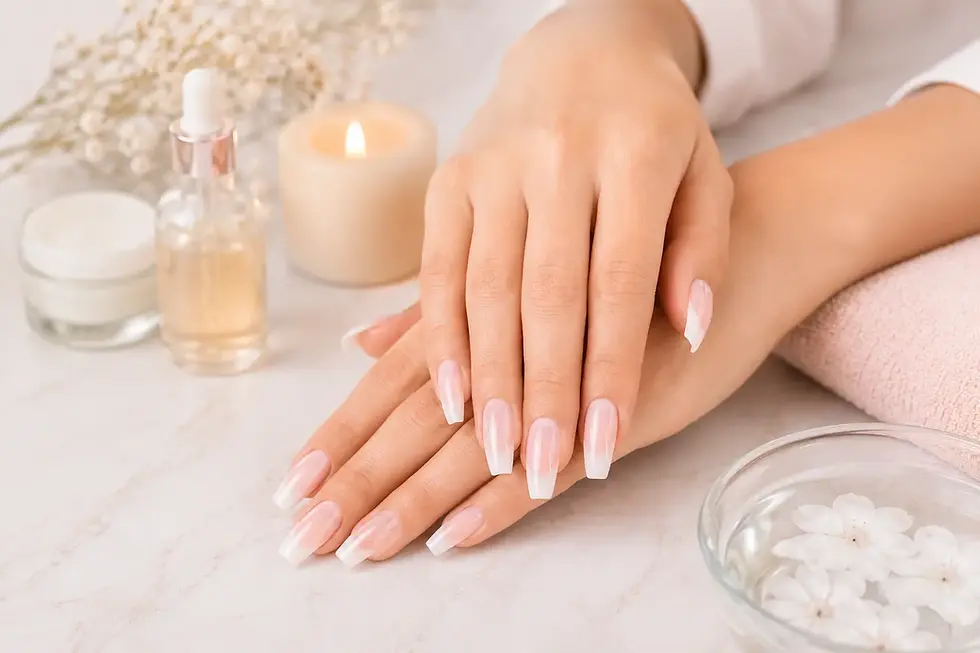 nail extension aftercare tips – beautiful french nail extensions with healthy, well-maintained hands