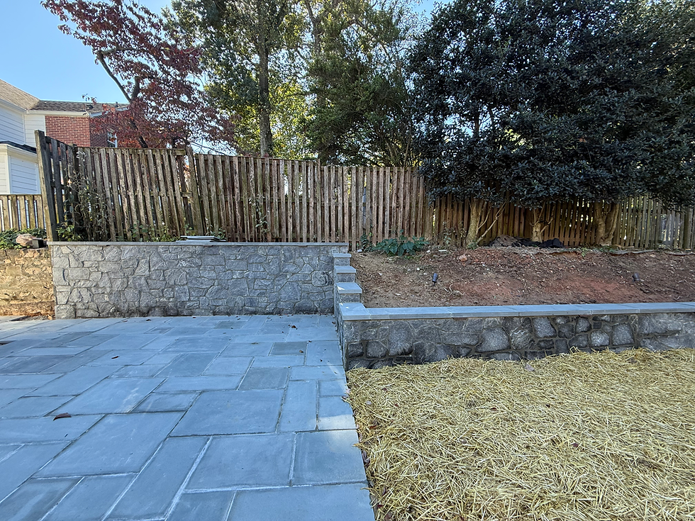 Stone Wall & Bluestone Patio. Bethesda, MD