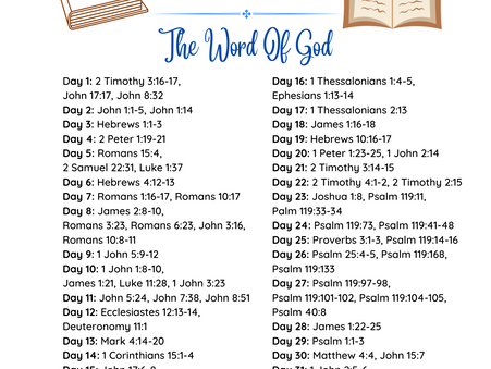 The Word of God January 2025 Scripture Writing/Reading Plan 