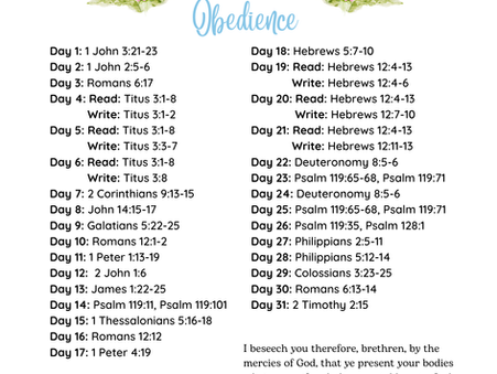 Obedience Scripture Writing/Reading Plan May 2026