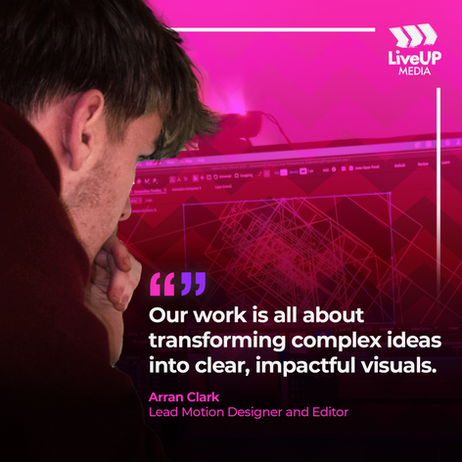 Here is a picture of our video editor and motion designer assembling an explainer video for our client in our London Office.