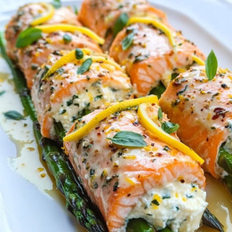 Lemon Basil Salmon Rolls