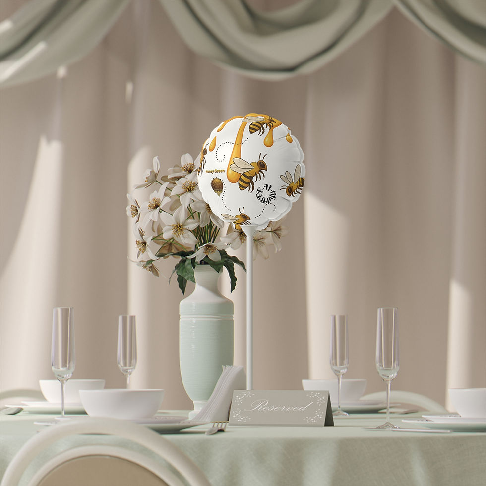 Thumbnail: Honey Green Honey Bee Heart-Shaped Balloon Bouquet, Honey Bee Party Decor