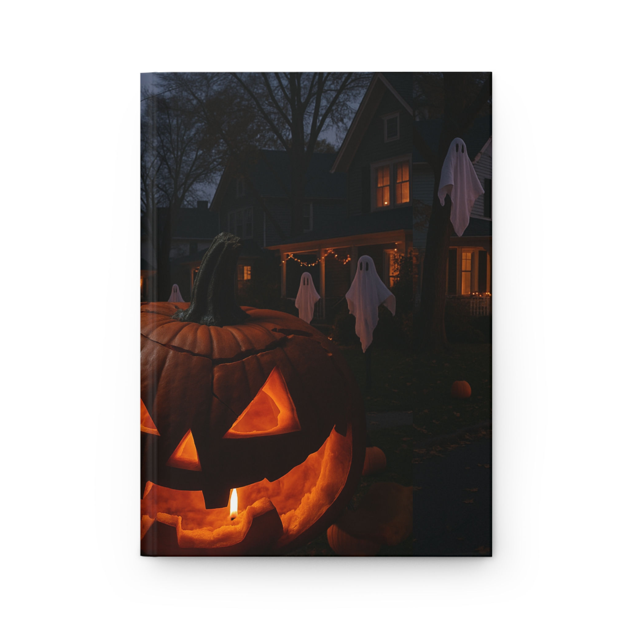 Halloween-Themed Hardcover Journal, Spooky Ghosts and Pumpkins | Thunder's Reign