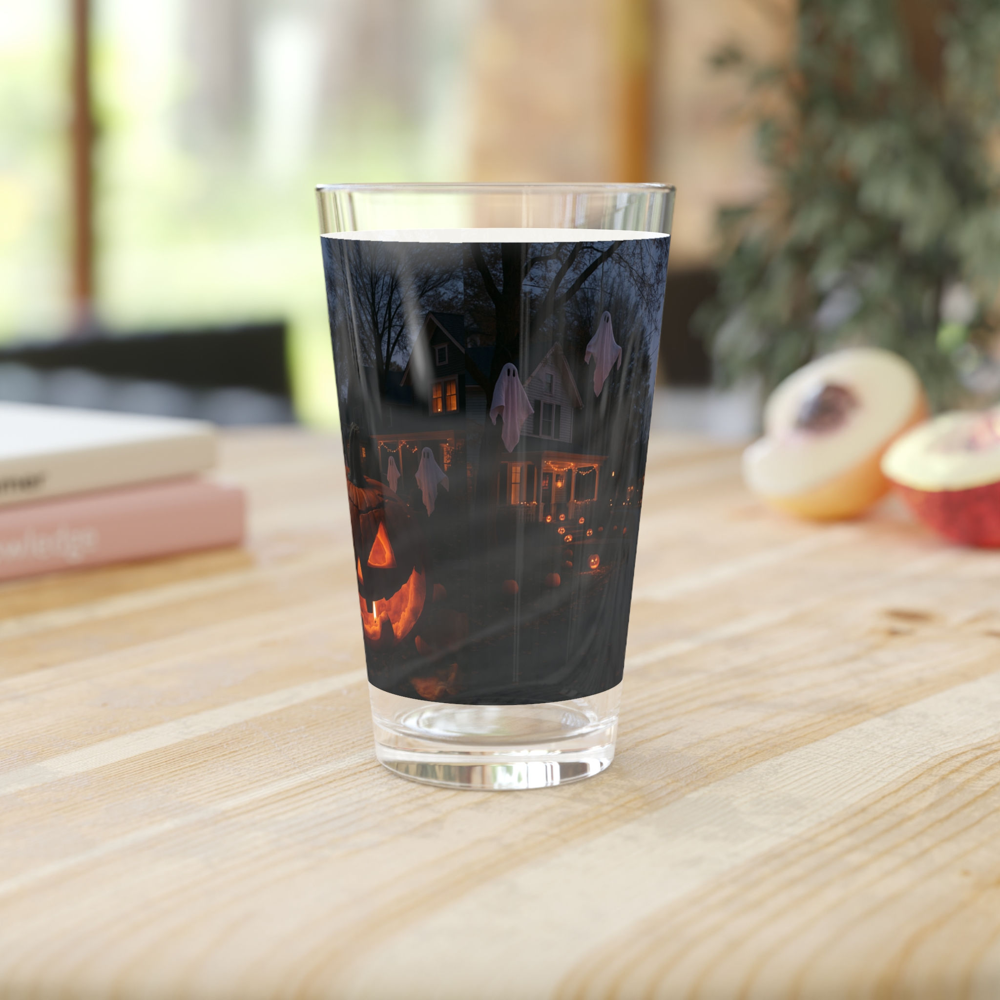 Halloween Themed Pint Glass, 16oz - Perfect for Fall Parties, Unique Glassware