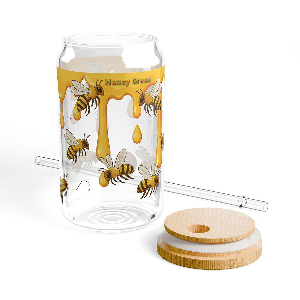 Thumbnail: Sipper Glass - Honey Green Honey Bee Cup, 16oz
