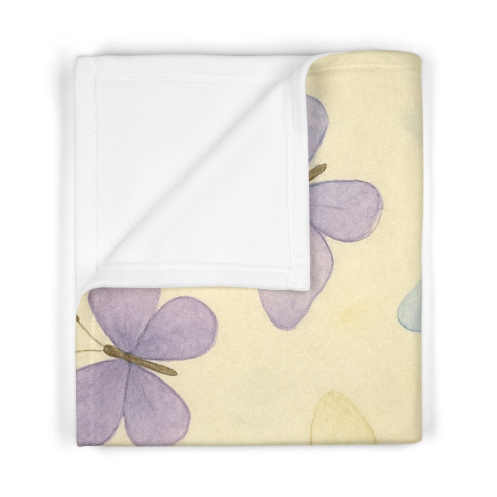 Thumbnail: Butterfly Soft Fleece Baby Blanket, Cozy Nursery Decor, Shower Gift, Baby Shower