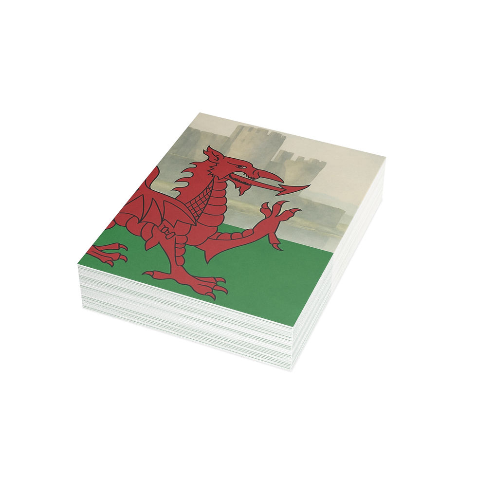Thumbnail: Welsh Dragon Greeting Cards | Vintage Art | Set of 1, 10, 30, 50 