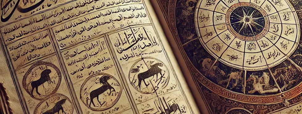 DALL·E 2024-06-28 15.59.20 - An open antique astronomy book with Arabic writings, showing