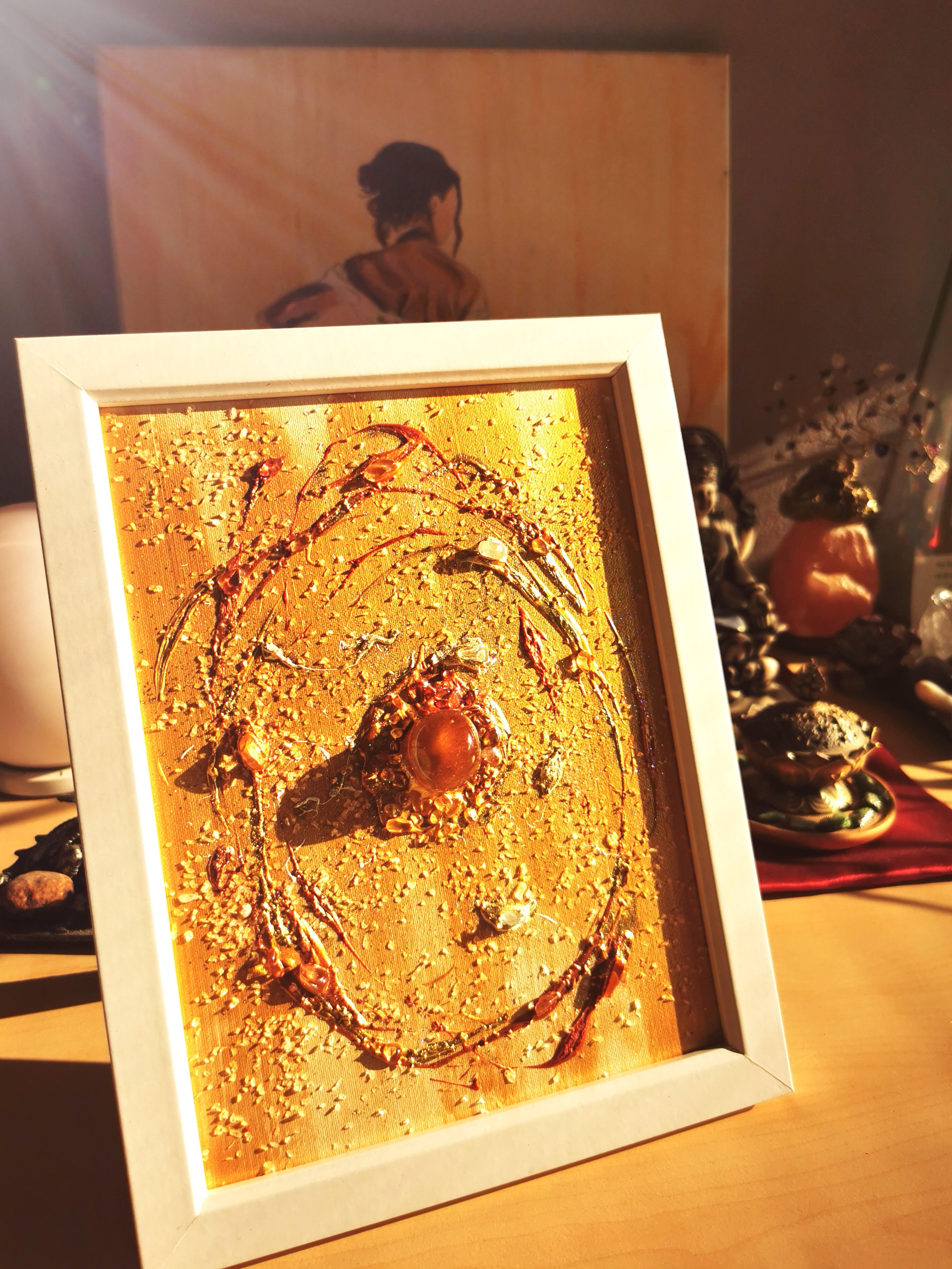 Harmonižační obraz s křišťály gold