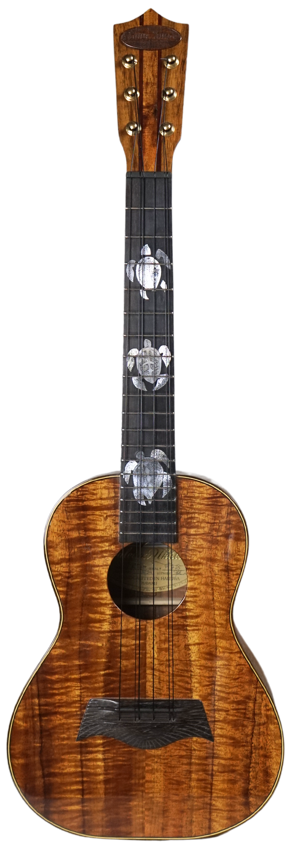 Thumbnail: Haleiwa Ukulele Koa Turtle Tenor Six String Handcrafted by a Local Artisan