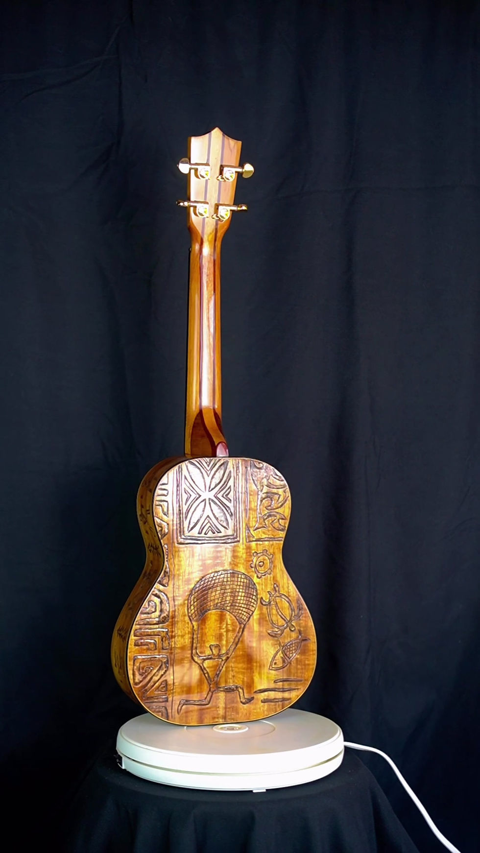 Thumbnail: Haleʻiwa Ukulele Tenor — Petroglyph Edition_Handcrafted by a Local Artist