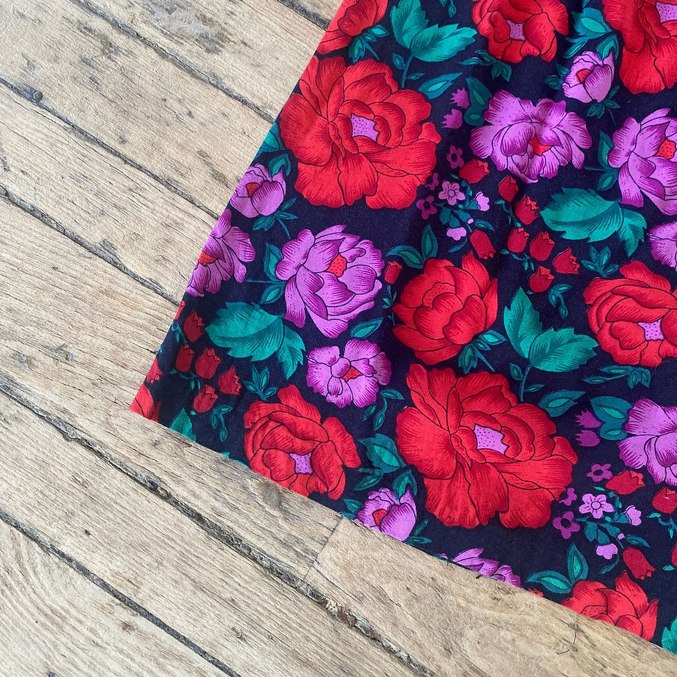 Thumbnail: Vintage 1990s Floral Matching Blouse and Skirt Set