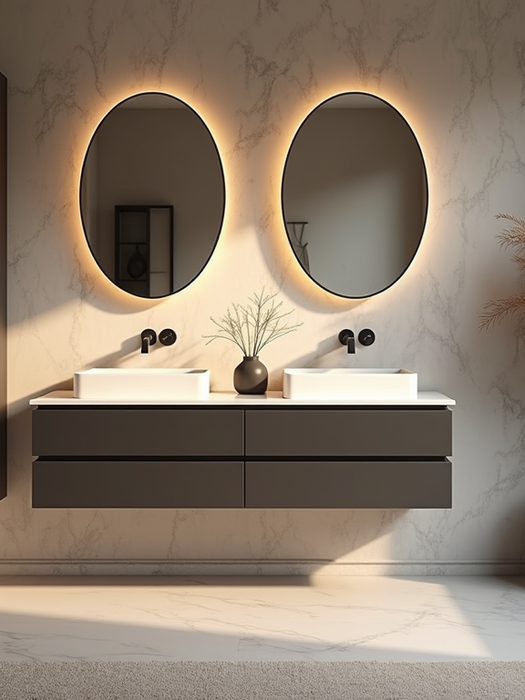 Modern double vanity bathroom for home remodeling
