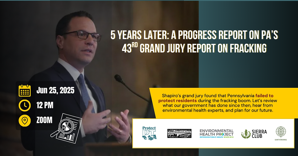 5 Years Later: A Progress Report on PA's 43rd Grand Jury Report on Fracking