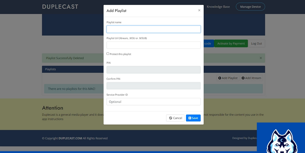 Configurando o DupleCast para assistir canais