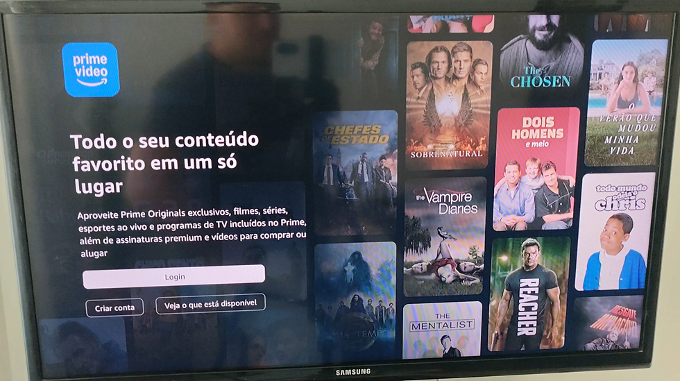 Tela de login do app PRIME VIDEO - TV Box Intelbras