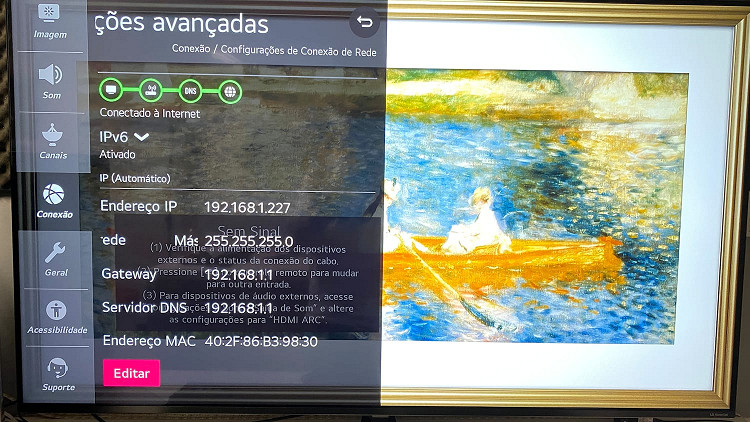 como alterar o dns na LG SMART