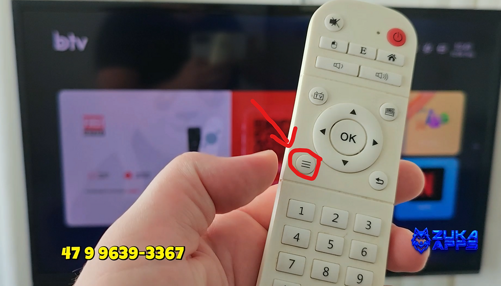 Favoritando app com controle remoto da BTV