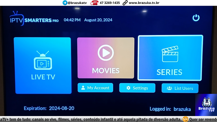 tela entrada do IPTV Smarters Pro