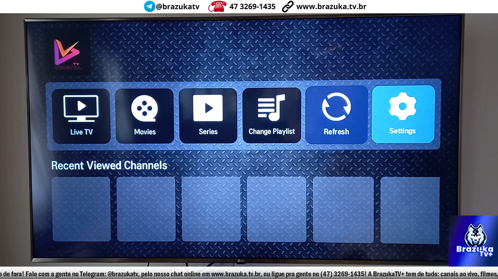 Menu Virgínia Player na TV Smart