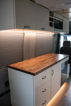 Driver side Galley & Upper cabinets