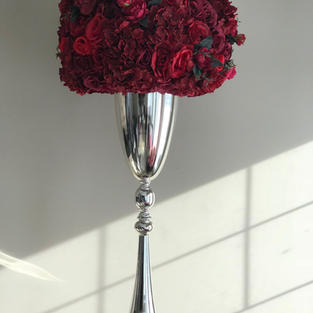 Tall Silver Vase