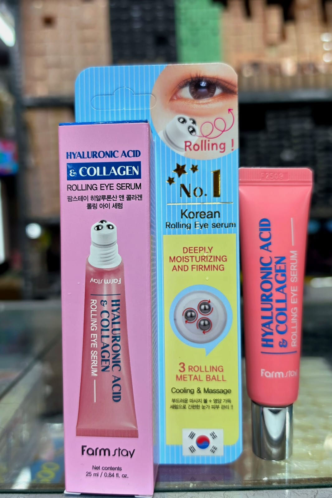 Serum contorno de ojos coreano con ácido hialuronico  y colágeno