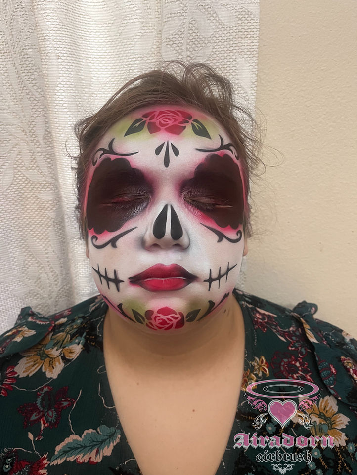 sugar skull face paint design day of the dead