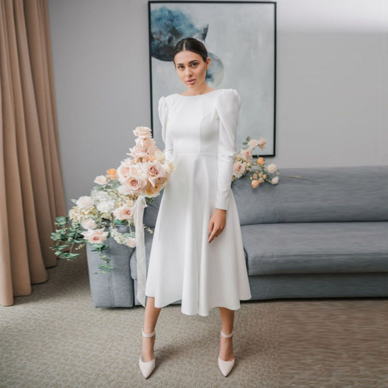 Elegant White Banquet Dress for Women