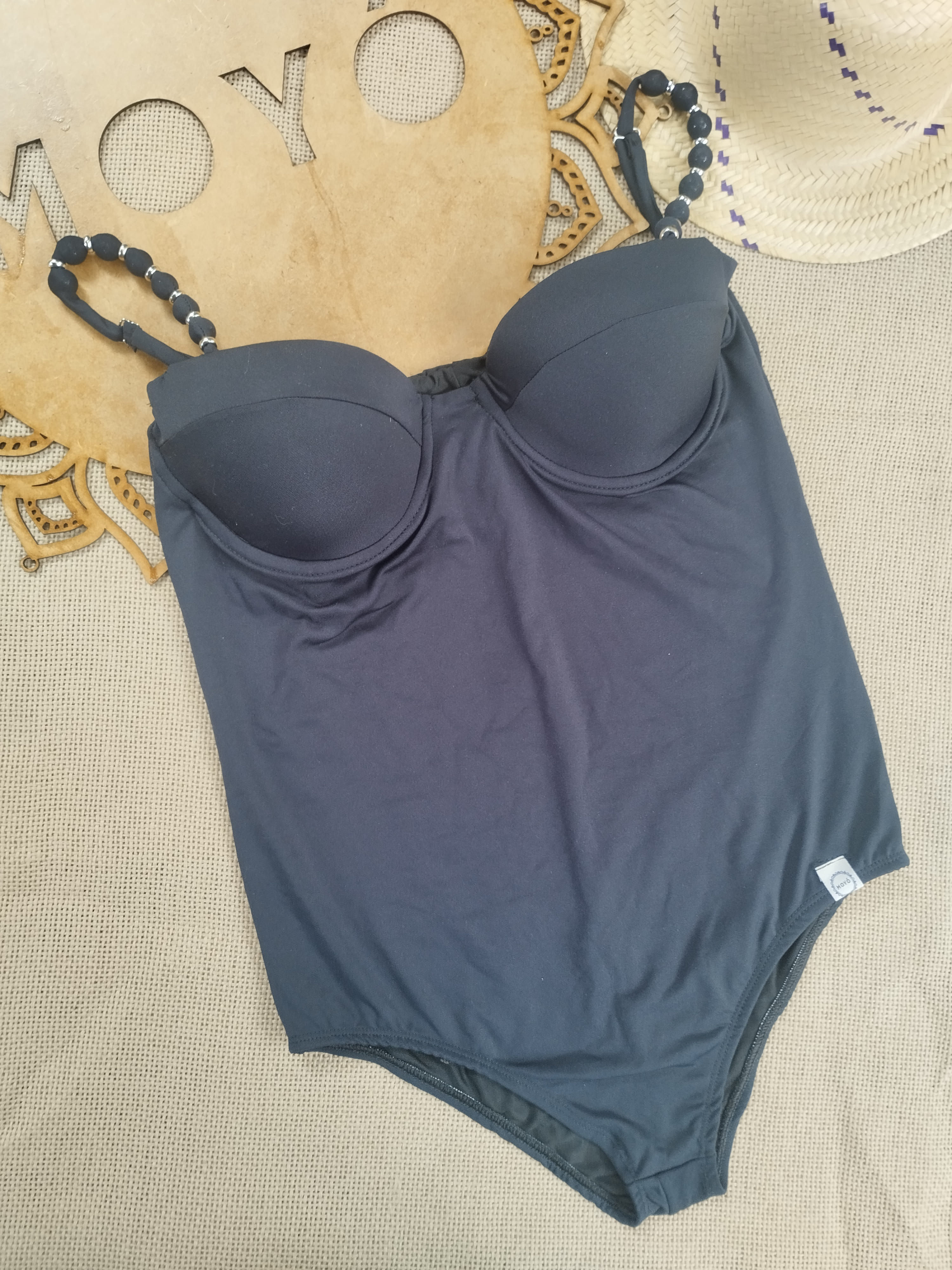 Maiô Bolinhas Meia Taça Retrô - Preto