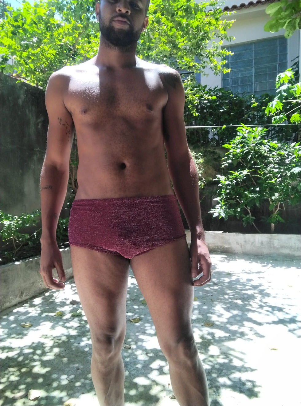 Miniatura: Sunga Retrô Slim – Lurex Marsala