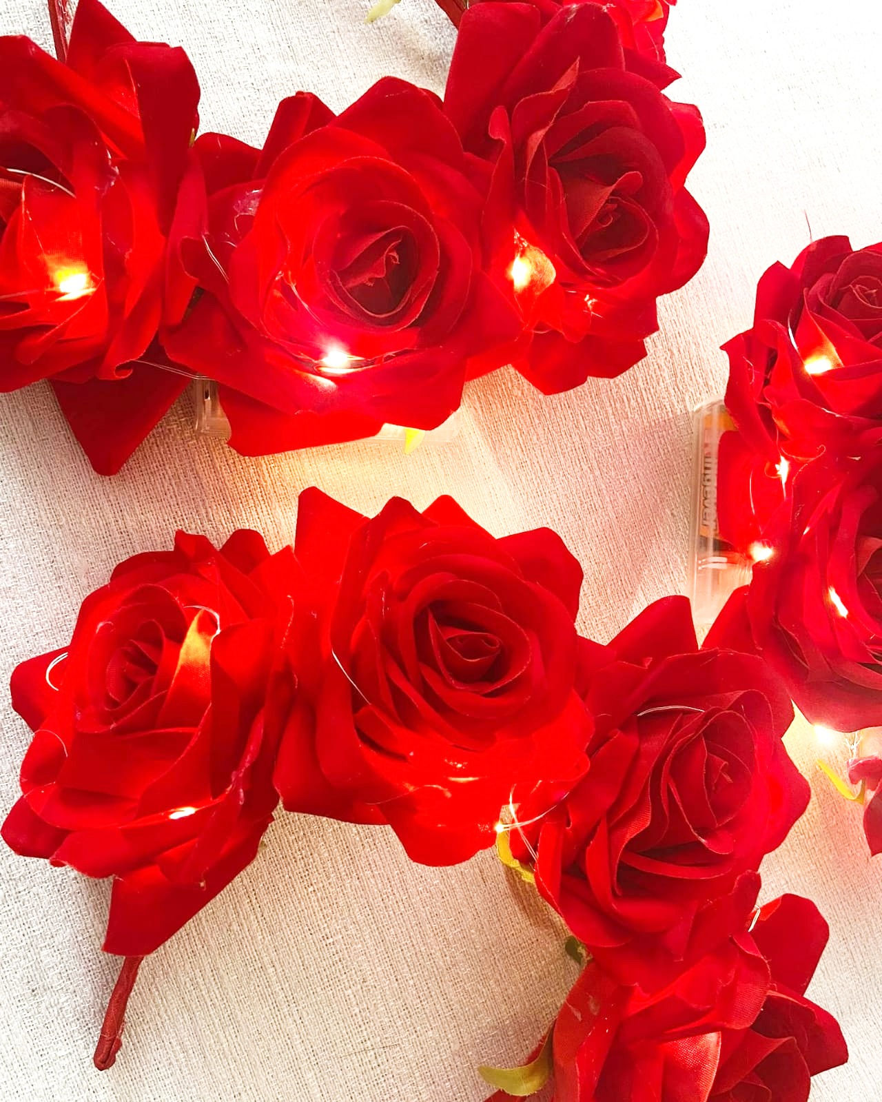 Vinchas Rosas rojas con LED
