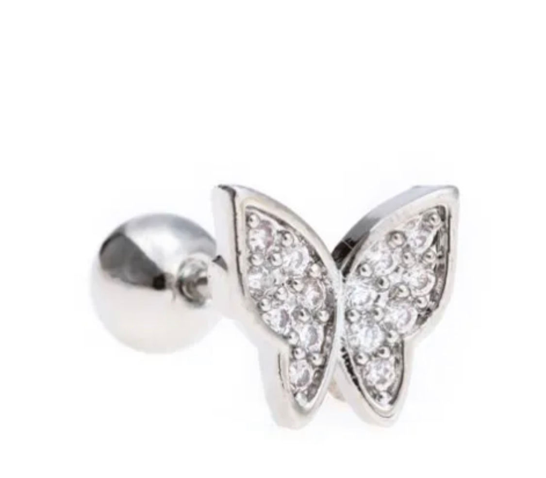 1pc  316 Surgical steel cartilage Helix piercing butterfly stud