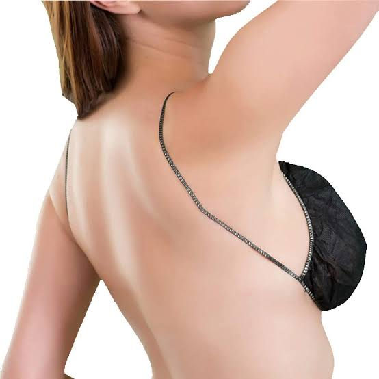 الصورة المصغرة: 100pcs  Set Disposable Spa Black Bra and panties
