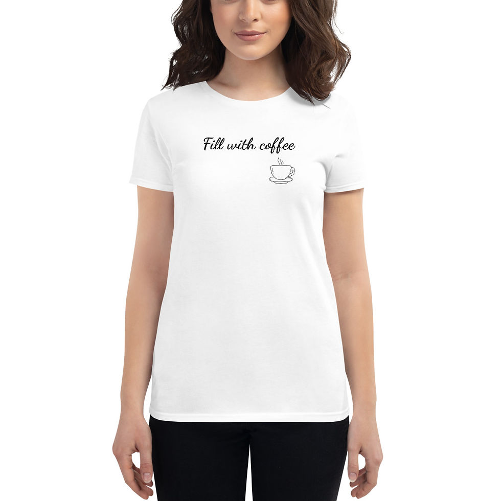 Thumbnail: Fill with coffee Women's short sleeve t-shirt - White