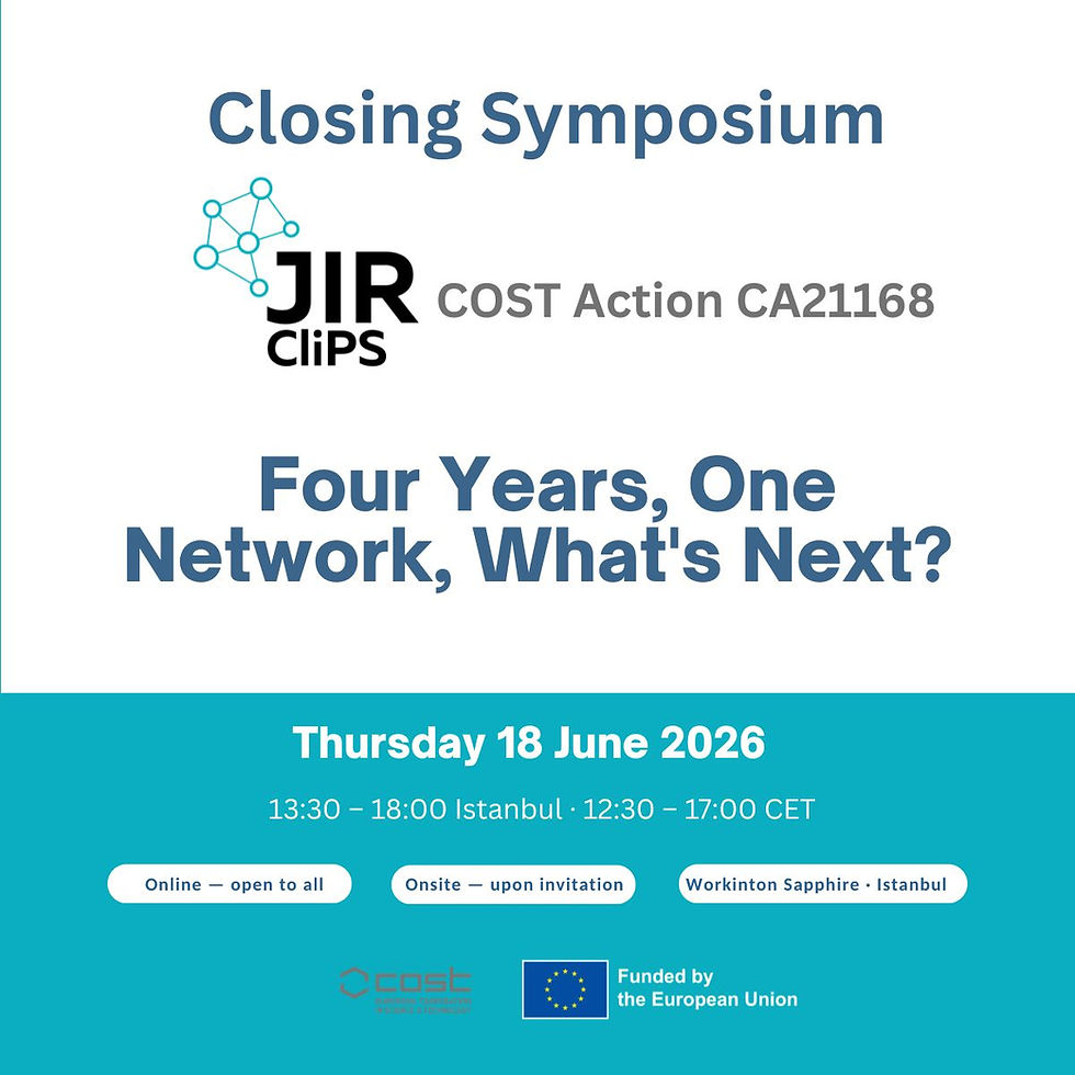 JIR-CLiPS COST Action Closing Symposium — Four Years, One Network, What's Next?