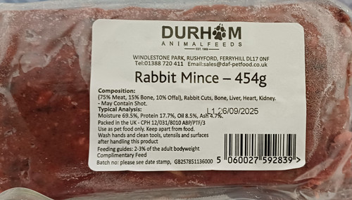 DAF Rabbit Mince 454g | Viking Raw Pet Store