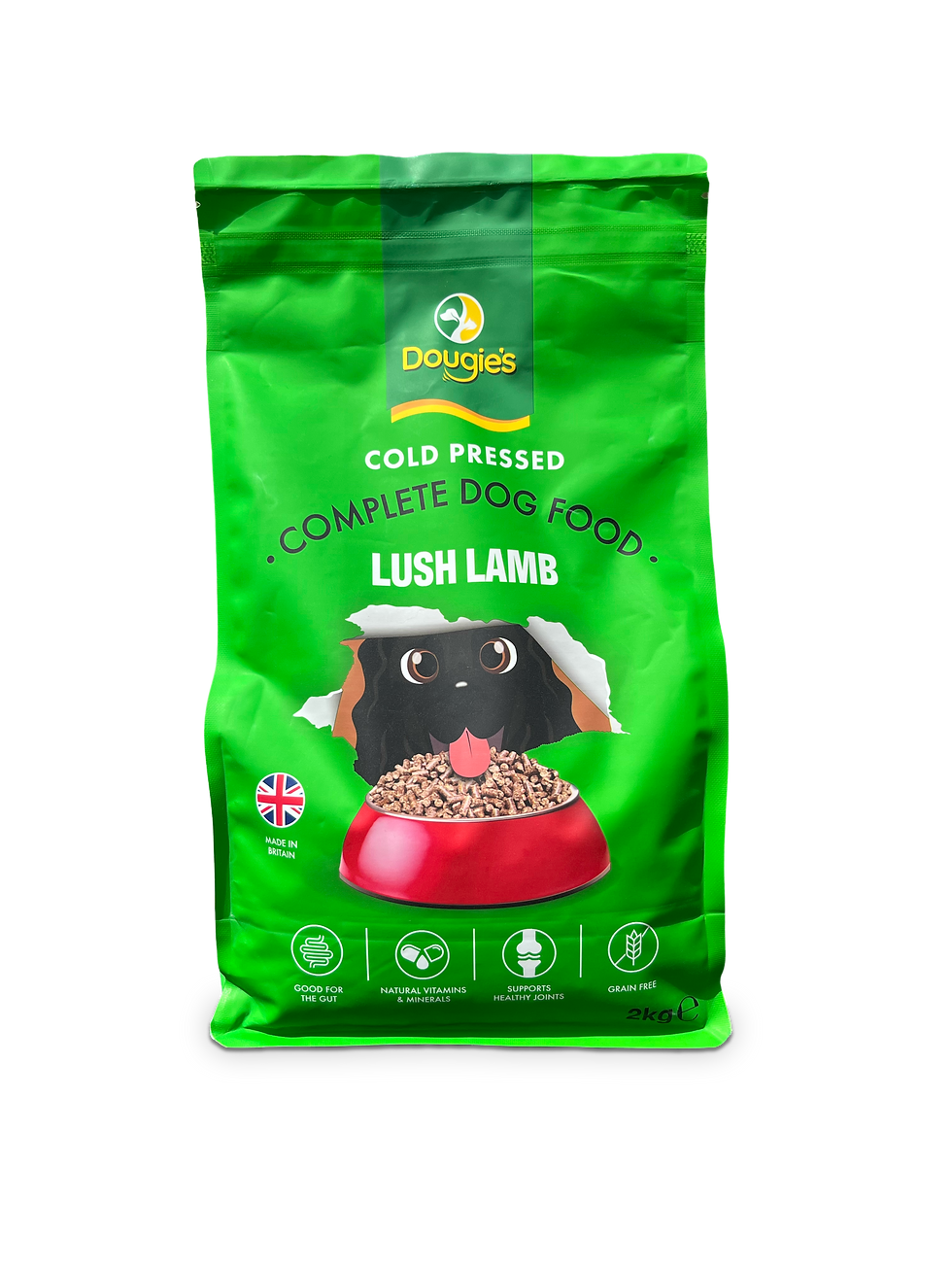 Dougies Lamb cold pressed dog biscuits kibble 2 kg bag