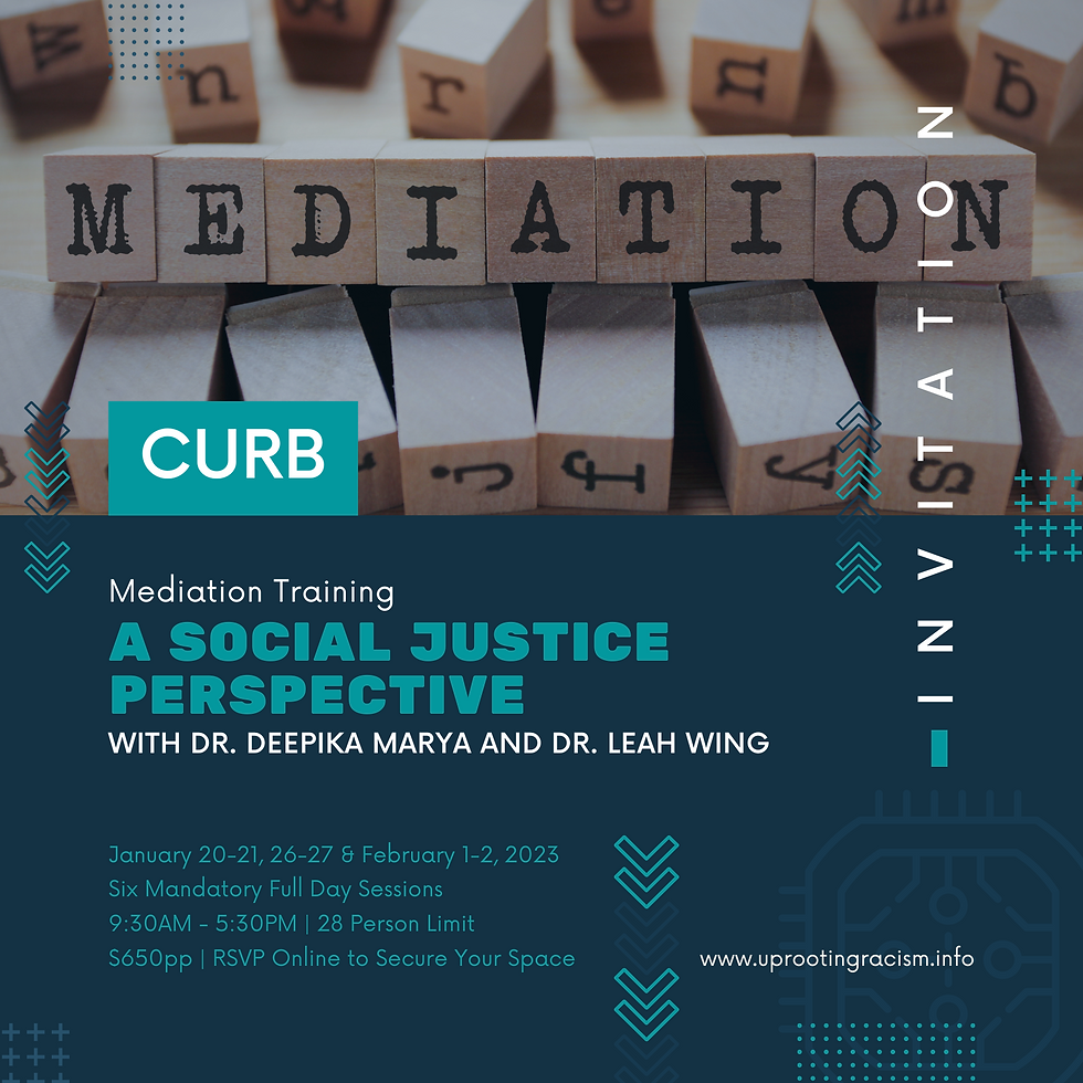 Mediation Training | A Social Justice Perspective with Dr. Deepika Marya and Dr. Leah Wing