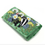 Thumbnail: Green floral and badger embroidered velvet jewellery roll