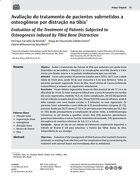 Artigo publicado Alongamento ósseo