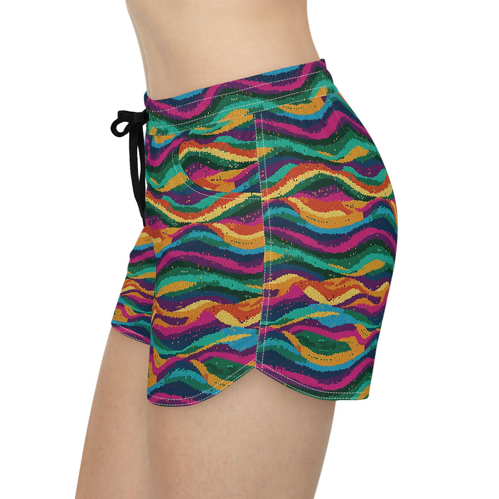 Thumbnail: Kaleidoscopic Women's Lounge Shorts - Lightweight Drawstring Beach & Sleepwear