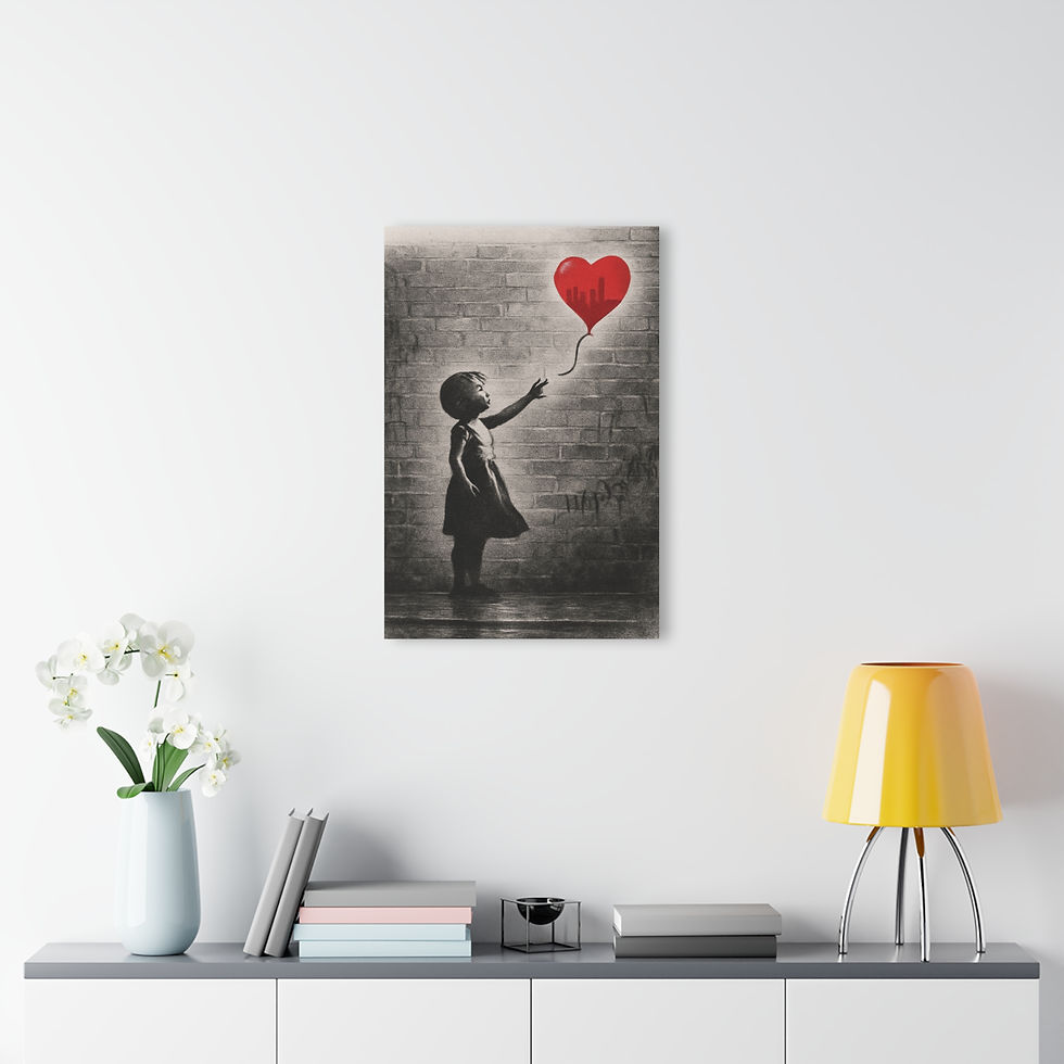 Thumbnail: Girl Chasing City in Red Balllon  (French Cleat Hanging) 