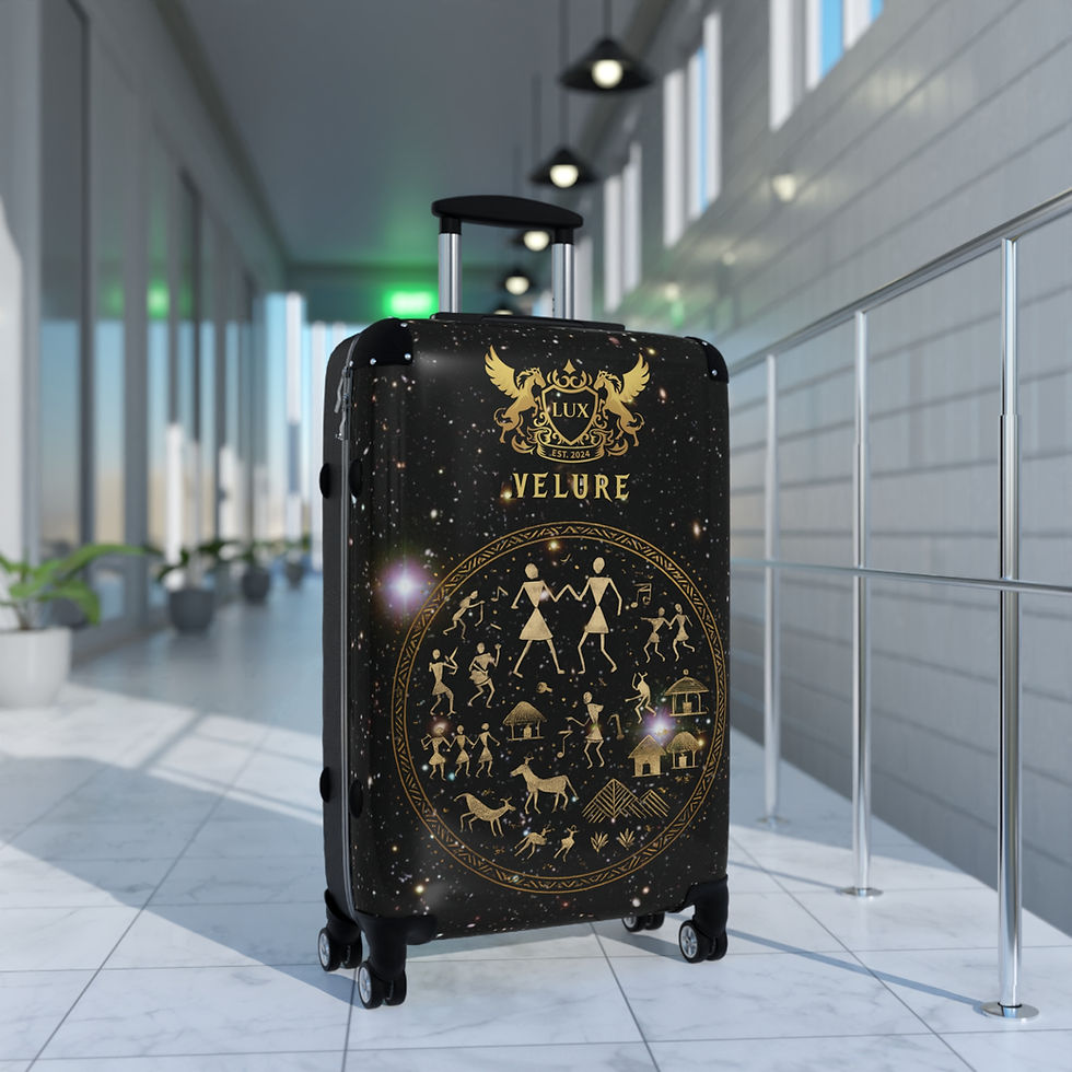 Thumbnail: Velure Warli Tribal Art Watercolor  Carry-On Suitcase